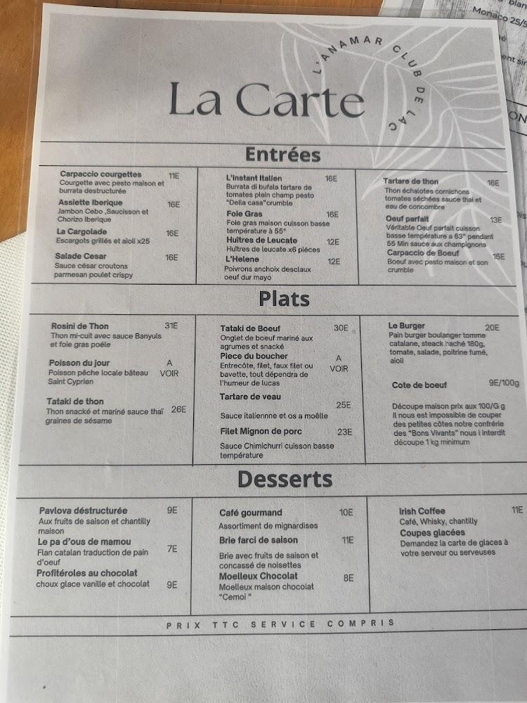 L' Anamar - Menu Image 1